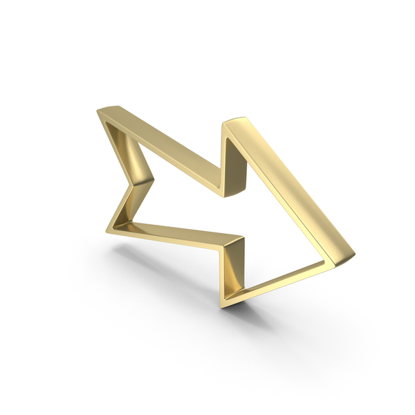Directional: Out Line Web Arrow Gold PNG & PSD Images