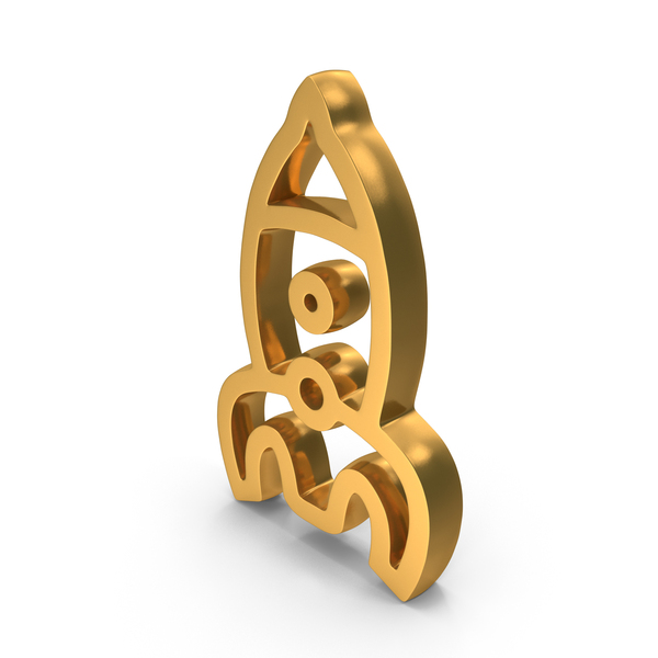Logo: Outline Rocket Gold PNG & PSD Images