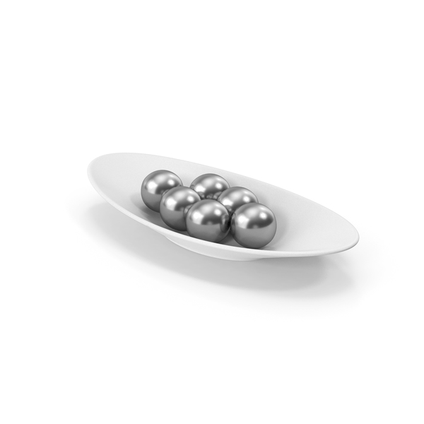 Home Decor: Oval Ceramic Plate With Balls PNG & PSD Images