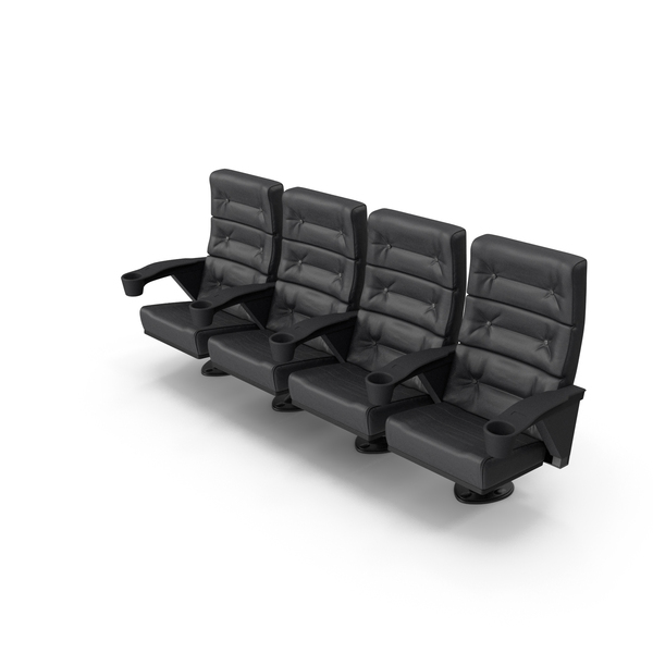 Theatre Chair: P40 Leather Cinema Chairs for Four Places PNG & PSD Images