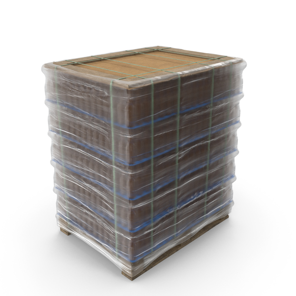 Pallet: Packed 5 Row Glass Bottles Cargo PNG & PSD Images