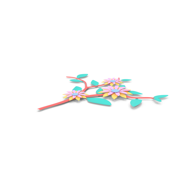 Origami: Paper Flower Branch PNG & PSD Images Origami: Paper Flower Branch PNG & PSD Images