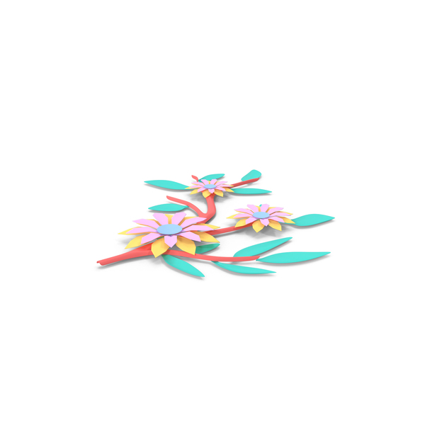 Origami: Paper Flower Branch PNG & PSD Images