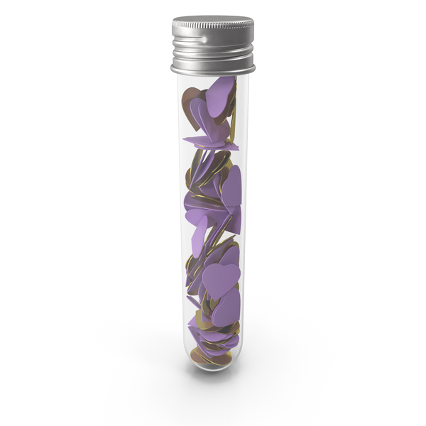 Wedding Decoration: Paper Hearts In A Glass Test Tube PNG & PSD Images