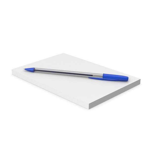 Notepad: Paper Stack With Ballpoint Pen PNG & PSD Images
