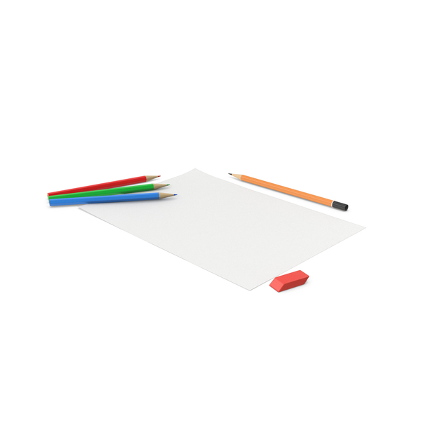 Desk Lamp: Paper With Colored Pencils PNG & PSD Images