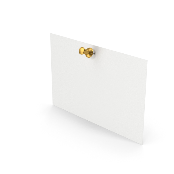 Paper With Gold Push Pin PNG & PSD Images