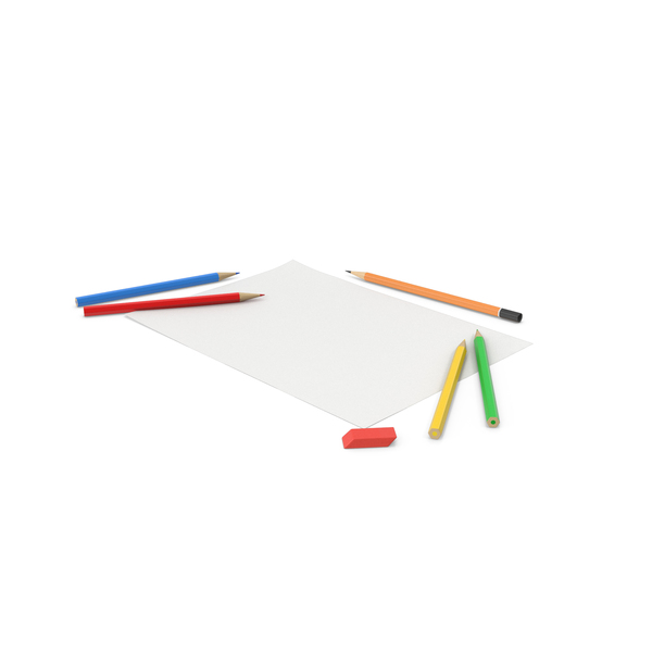 Office Supplies: Paper With Pencils PNG & PSD Images