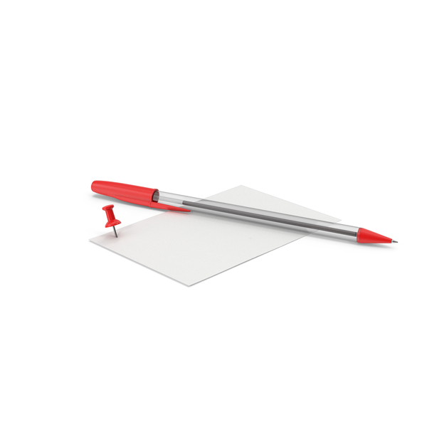 Office Supplies: Paper With Push Pin And Pen PNG & PSD Images Office Supplies: Paper With Push Pin And Pen PNG & PSD Images