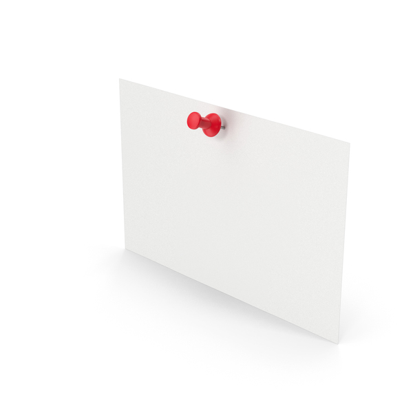 Paper With Red Push Pin PNG & PSD Images