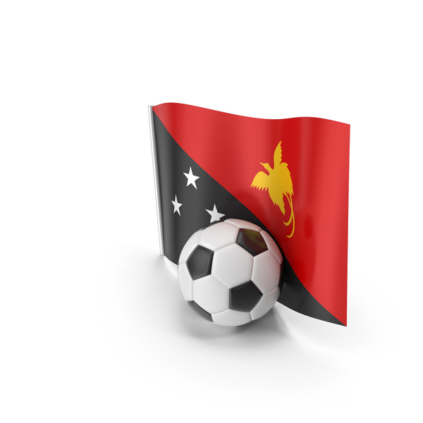 Papua New Guinea Flag With Foot Ball PNG & PSD Images