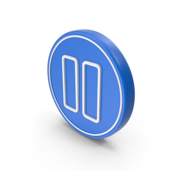 Computer Icon: Pause Blue Coin PNG & PSD Images Computer Icon: Pause Blue Coin PNG & PSD Images
