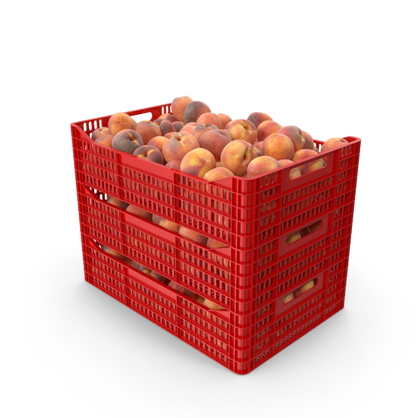 Peach: Peaches in Plastic Crates PNG & PSD Images Peach: Peaches in Plastic Crates PNG & PSD Images