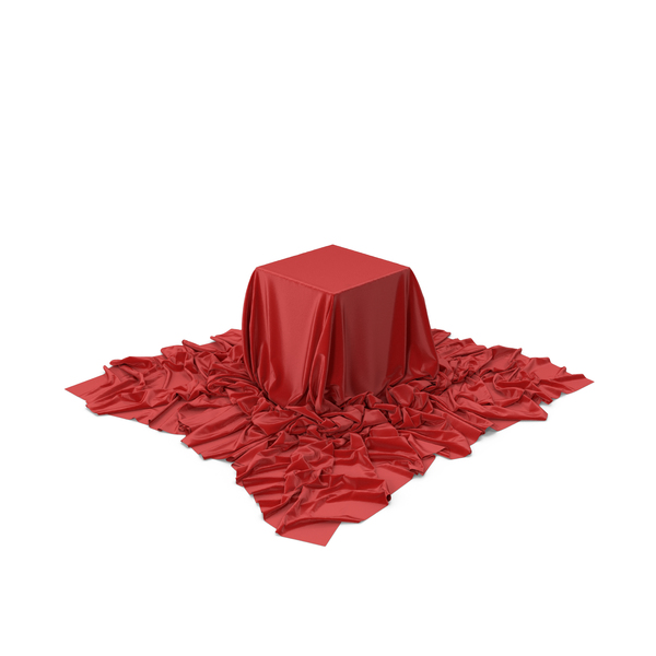 Fabric: Pedestal Covered With Big Red Tablecloth PNG & PSD Images