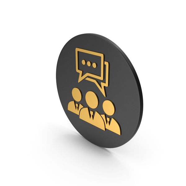 Logo: People Chatting / Talking Gold Icon PNG & PSD Images