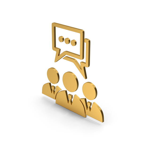 Logo: People Chatting / Talking Gold Symbol PNG & PSD Images