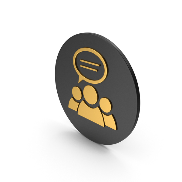 Logo: People Talking Gold Icon PNG & PSD Images