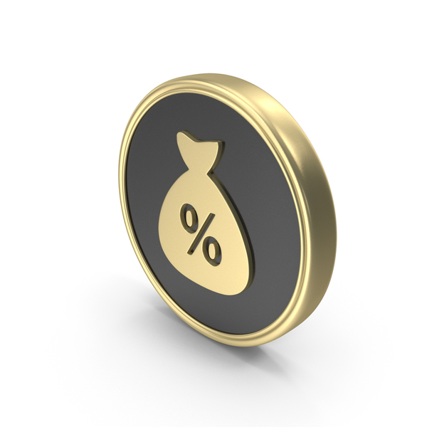 Symbols: Percent Money Bag Symbol On A Gold Coin PNG & PSD Images Symbols: Percent Money Bag Symbol On A Gold Coin PNG & PSD Images