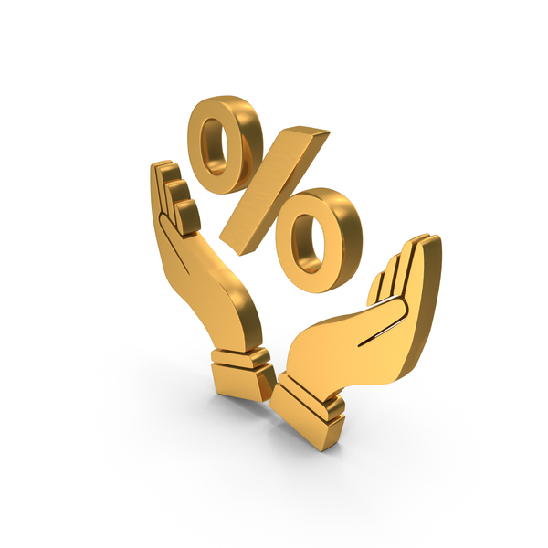Logo: Percent Save Loan Hands Gold PNG & PSD Images