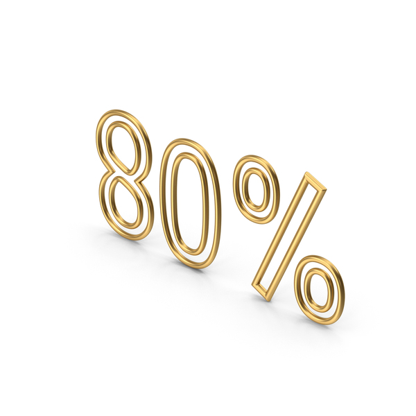 Number: Percentage 80 Gold PNG & PSD Images Number: Percentage 80 Gold PNG & PSD Images