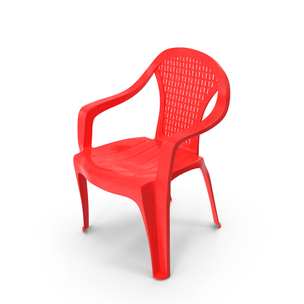 Stacking Chair: Perforated Plastic Armchair Red PNG & PSD Images