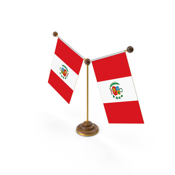 Peru Country Y Shaped Double Table Flag Stand PNG & PSD Images