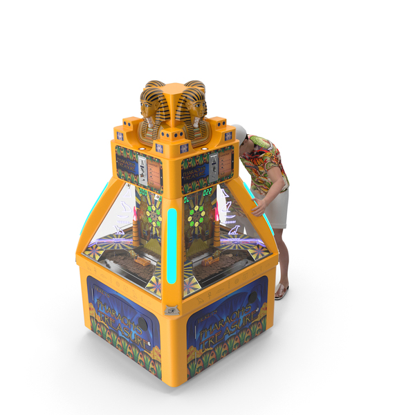 Arcade Games: Pharaohs Treasure Coin Pusher And Man On Holiday PNG & PSD Images