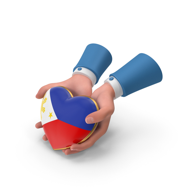 Philippines Country Heart Flag Hold in Hands PNG & PSD Images