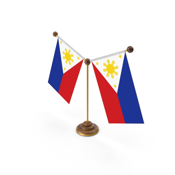 Philippines Country Y Shaped Double Table Flag Stand PNG & PSD Images