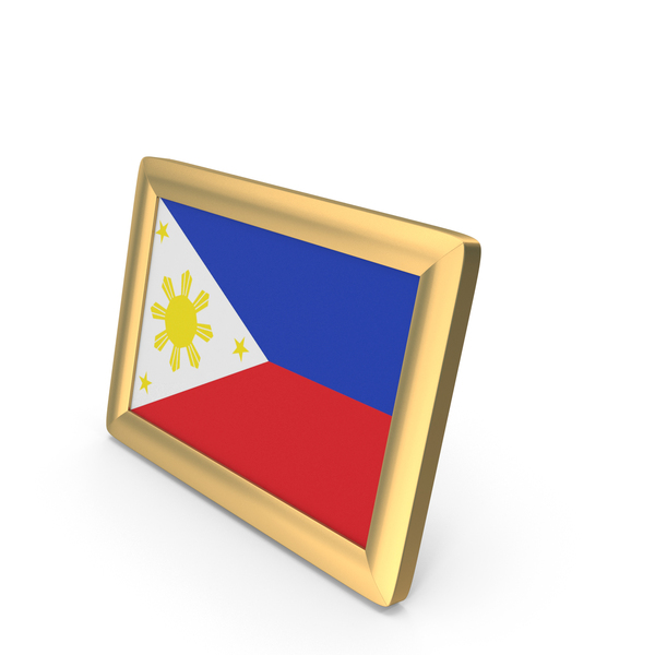 Picture: Philippines Flag Golden Desktop Photo Frame PNG & PSD Images