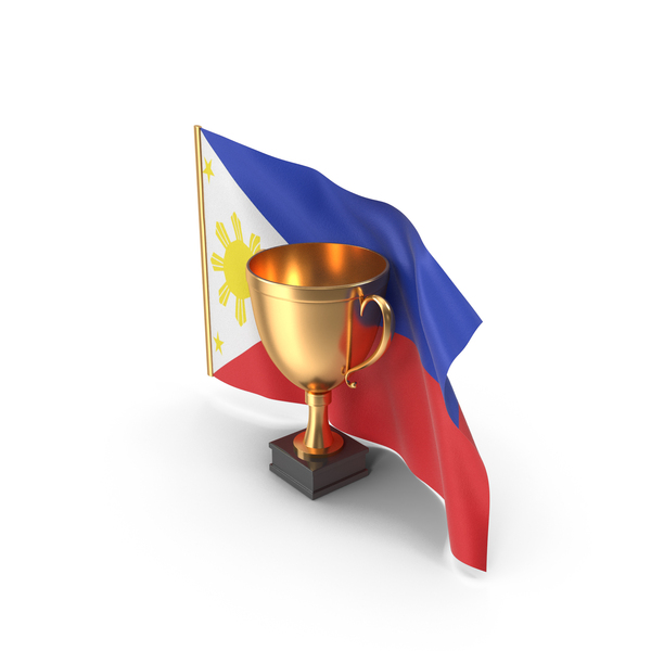 Philippines Golden Trophy Flag PNG & PSD Images