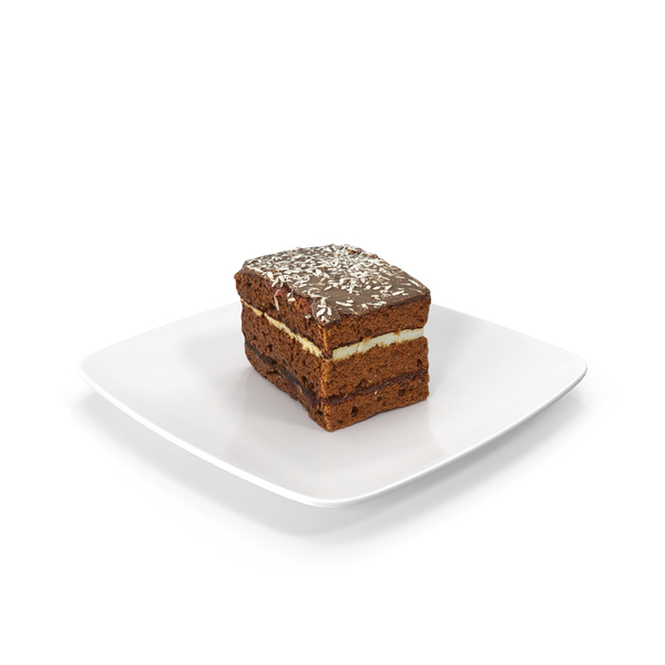Piece of Chocolate Cake on a Plate PNG & PSD Images Piece of Chocolate Cake on a Plate PNG & PSD Images