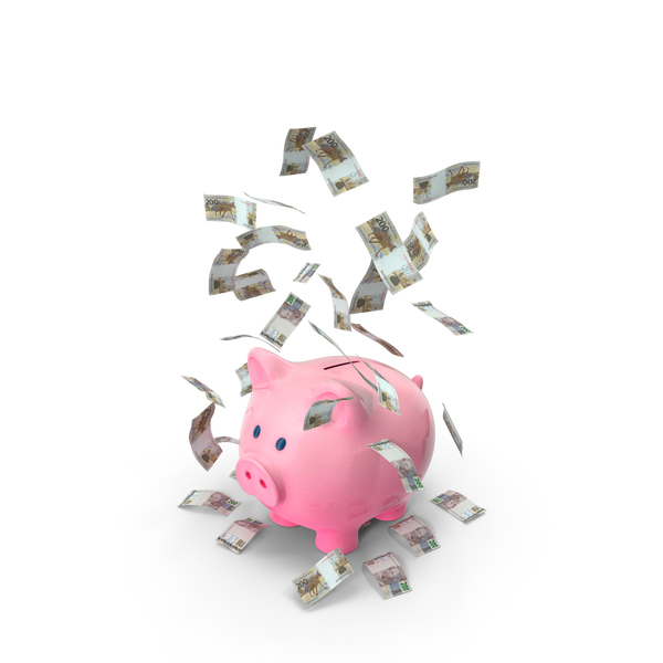 Currency: Piggy Bank Save Falling Brasil 200 Reais Notes PNG & PSD Images