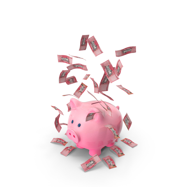 Currency: Piggy Bank Save Falling Dominican 1000 Peso PNG & PSD Images