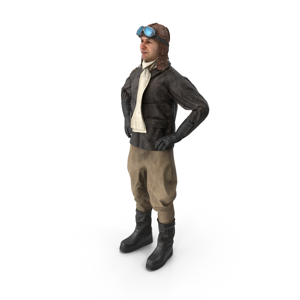 Game Character: Pilot in Standing Pose PNG & PSD Images Game Character: Pilot in Standing Pose PNG & PSD Images