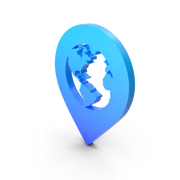 Pin Location Map Blue PNG & PSD Images