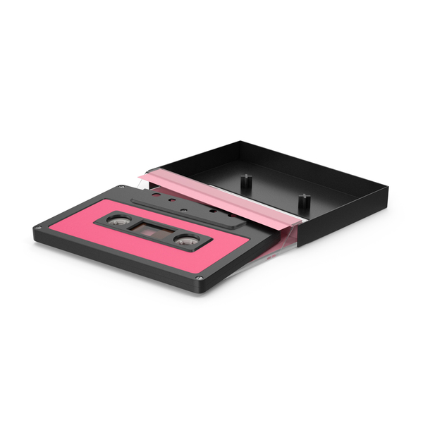 Pink Audio Cassette And Case PNG & PSD Images