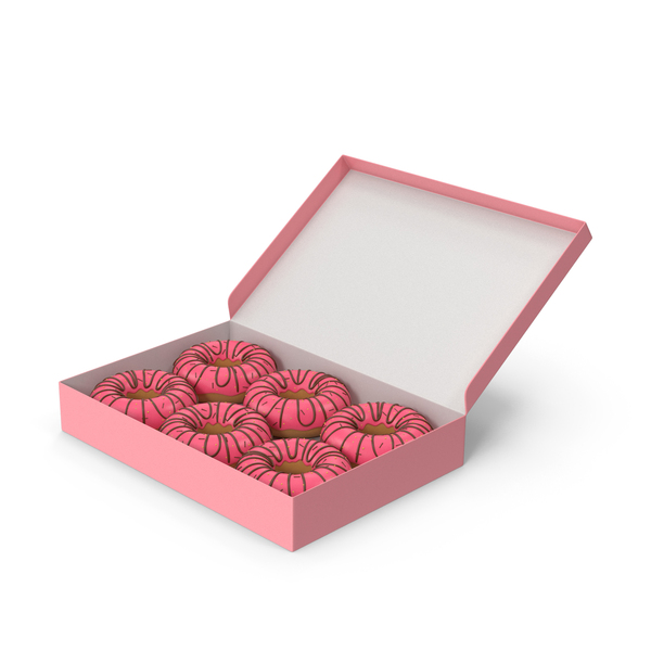Donut: Pink Donuts In The Box PNG & PSD Images