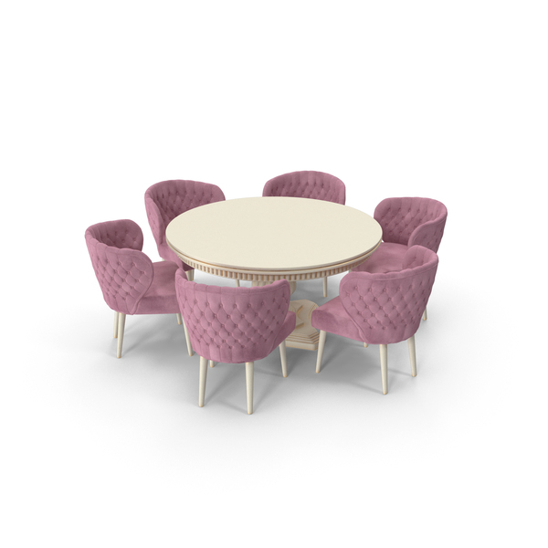 Room: Pink Fabric Velvet Dining Set for 6 Persons PNG & PSD Images Room: Pink Fabric Velvet Dining Set for 6 Persons PNG & PSD Images