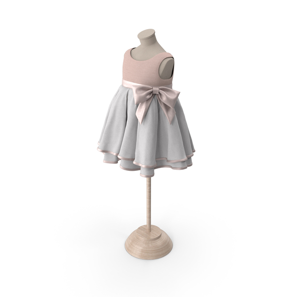 Formal Gown: Pink Girl Dress on Mannequin PNG & PSD Images