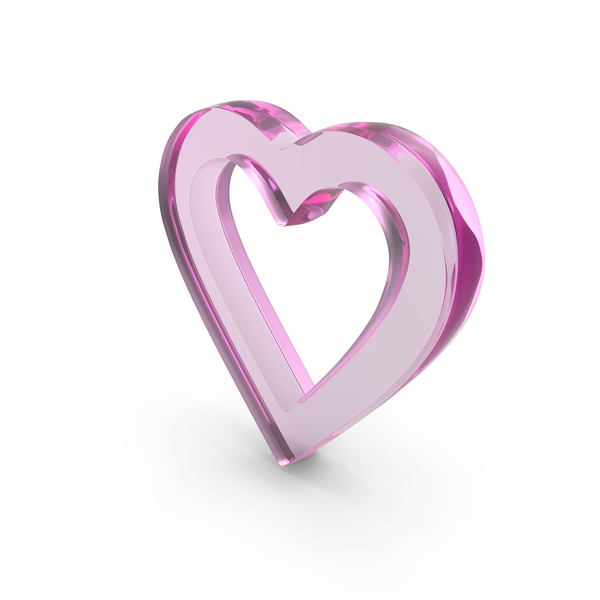 Home Decor: Pink Glass Heart Frame PNG & PSD Images