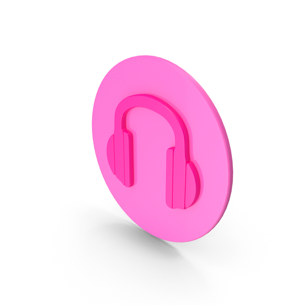 Logo: Pink Headphones Media Player Icon PNG & PSD Images