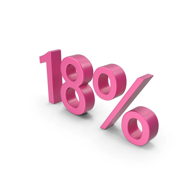 Pink Number 18 Percent PNG & PSD Images