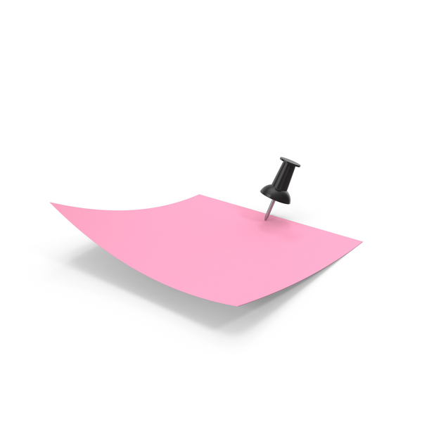 Sticky Note: Pink Paper with Black Pin PNG & PSD Images Sticky Note: Pink Paper with Black Pin PNG & PSD Images