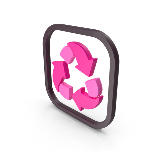 Symbols: Pink Recycle Symbol PNG & PSD Images