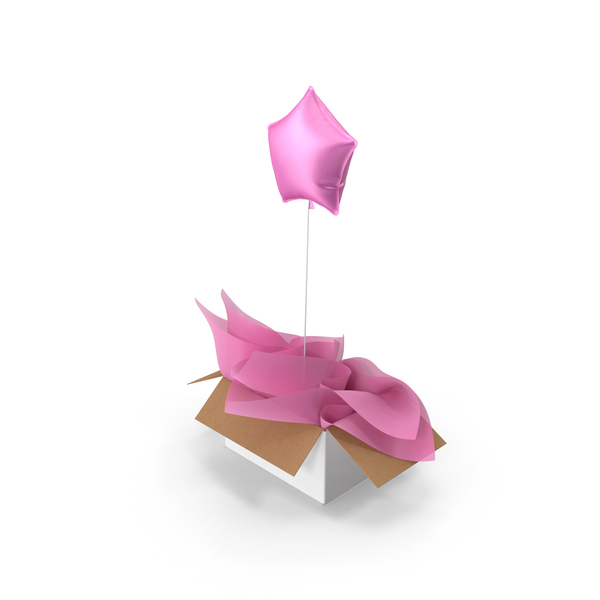 Gift: Pink Star Balloon Surprise Box PNG & PSD Images Gift: Pink Star Balloon Surprise Box PNG & PSD Images