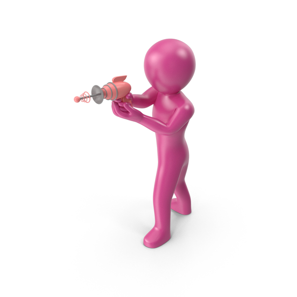 Pink Stickman Shooting PNG & PSD Images