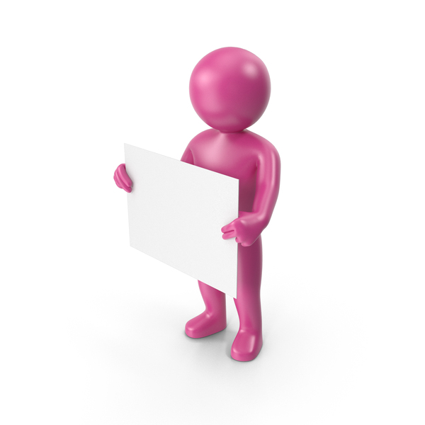 Pink Stickman With Sign PNG & PSD Images Pink Stickman With Sign PNG & PSD Images