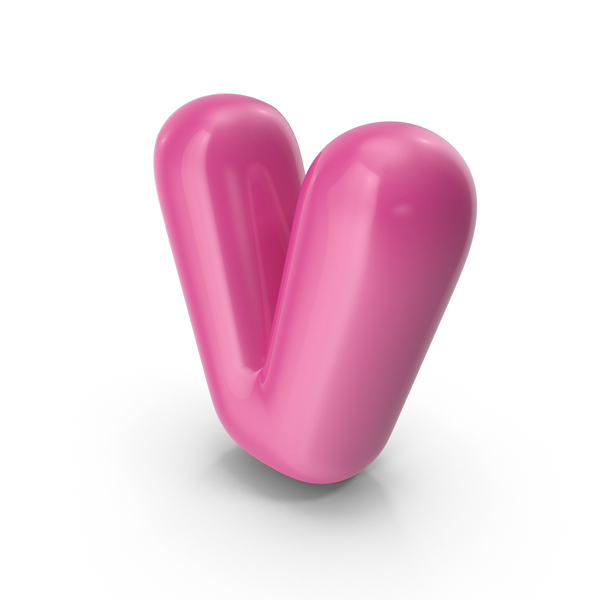 Language: Pink Toon Lowercase Letter V PNG & PSD Images