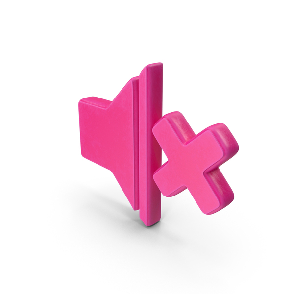 Symbols: Pink Volume Mute Symbol PNG & PSD Images